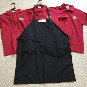 Vintage Albertsons Food Pyramid Grocery Employee Uniform Polo Shirts and Apron